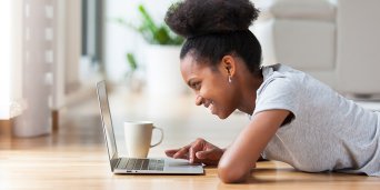 Picture of young person on a laptop