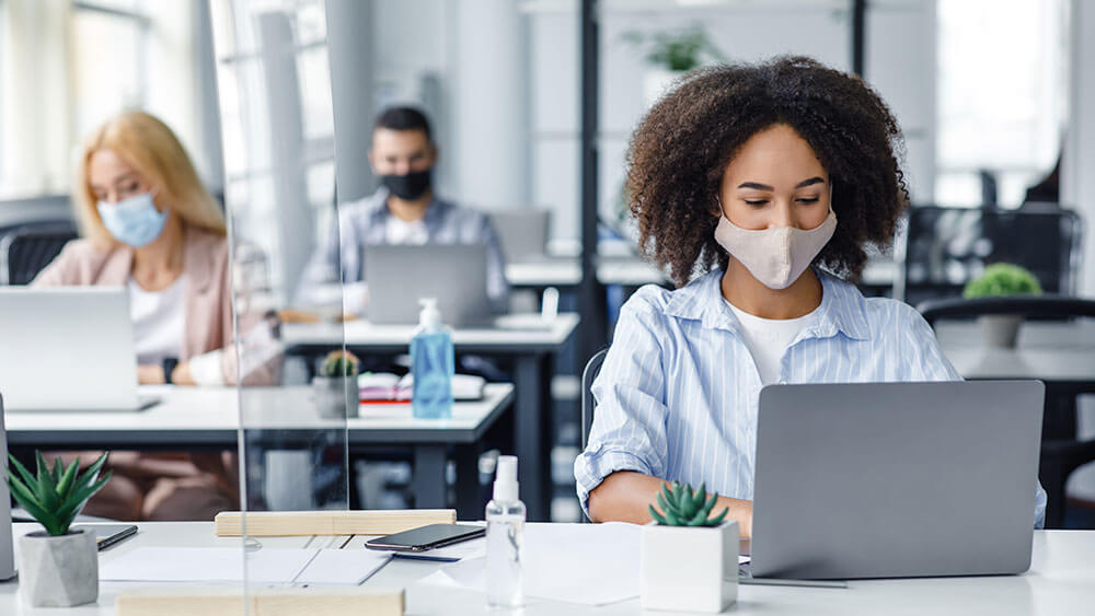 Girl working in an office